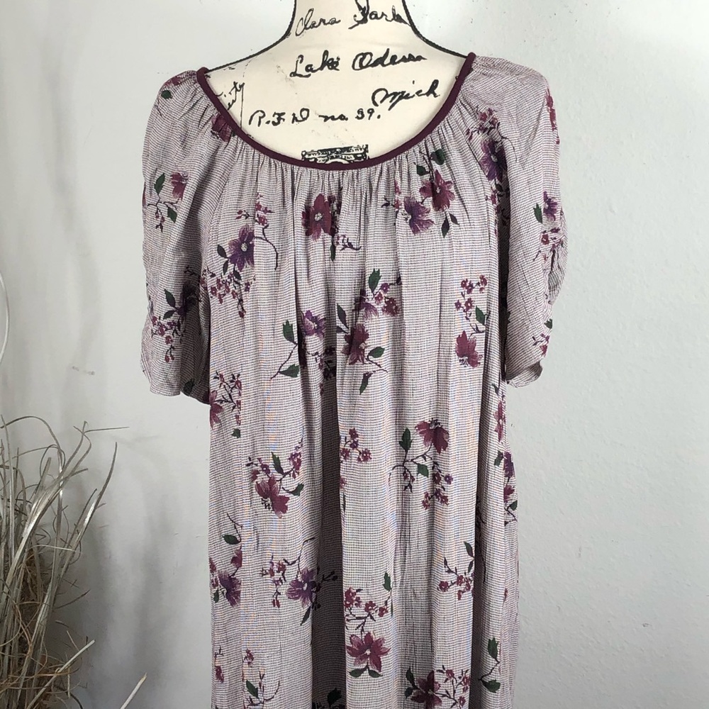 KAYLA-G MUMU DRESS PURPLE FLORAL RUFFLES Size L - Picture 4 of 10